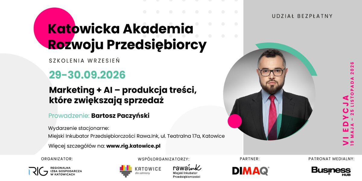 Dowiedz się, jak wykorzystać AI w promocji Twojej firmy na darmowy szkoleniu!
